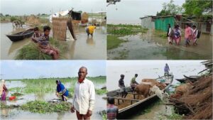 রাজশাহীতে পদ্মা নদীর পানি বাড়ছে, নিম্নাঞ্চল প্লাবিত